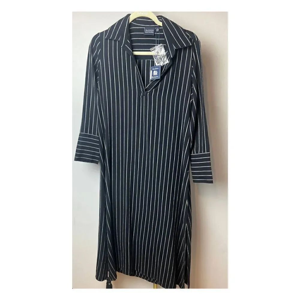 NWT Madison Mathews Darren Maxi Navy Flannel Dress Sz. XS - Picture 2 of 8